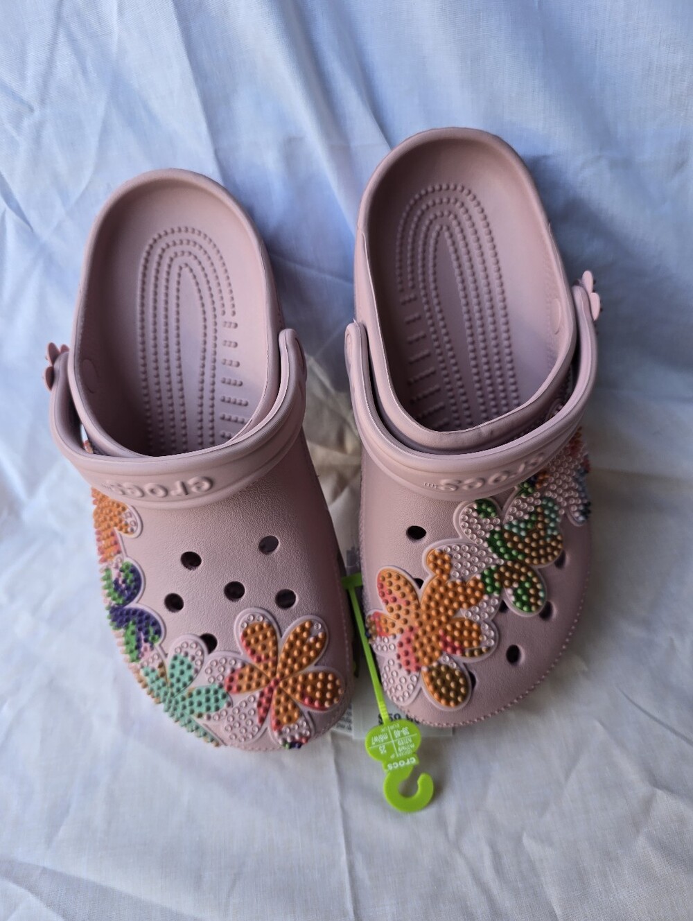 CROCS Pink Floral-Embellished Classic Clog - Picture 3 of 15